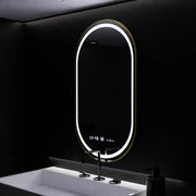 Oval LED mirror, 50x80cm, Roven Marcello MotionGlow sensor, De-fogging system, Clock & Thermometer, Dimable