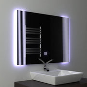 Rectangular LED mirror, 80x60cm, Infinity Frame Basic Touch