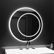 Round LED mirror, 60cm, July Touch Marcello, Demister System, Clock & Thermometer, Dimmable