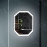 Polygon LED mirror, 60x80cm, Ralya MotionGlow Marcello sensor, De-fogging system, Clock & Thermometer, Dimabila