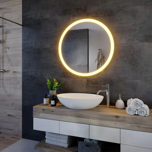 Round LED mirror, 50cm, Noxia Touch, Demister System, Dimmable