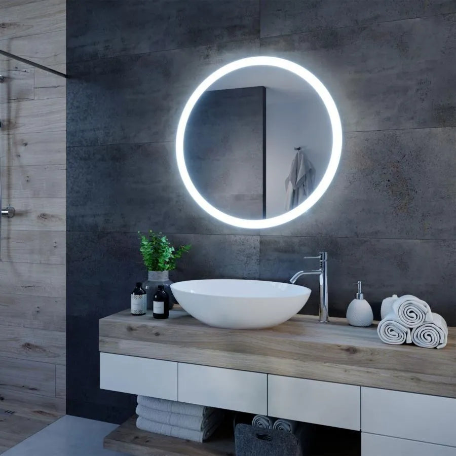 Round LED mirror, 50cm, Noxia Touch, Demister System, Dimmable