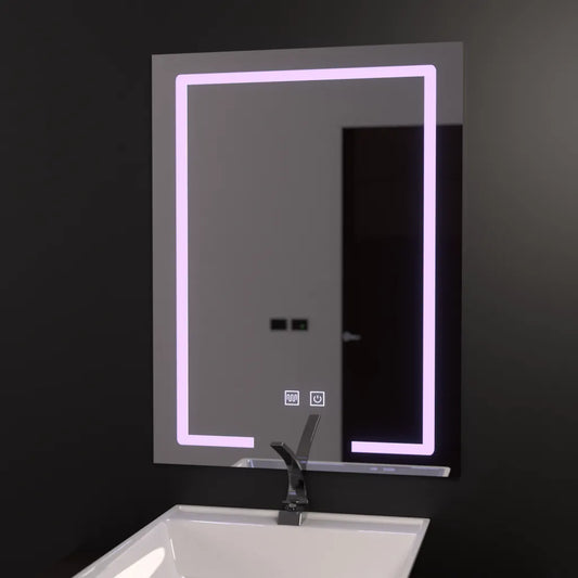 Rectangular LED mirror 60x80cm, Touch Vesta, Demister System, Dimmable