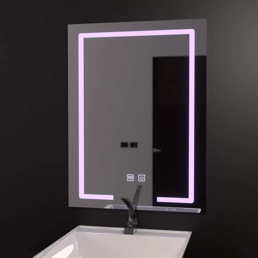 Rectangular LED mirror 60x80cm, Touch Vesta, Demister System, Dimmable