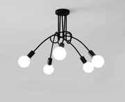 Modernist Chandelier Penta 5, 5x E27, Black, Modern Design