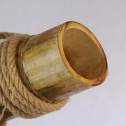 Bamboo Pendant 2x E27 Bamboo and Brown Rope