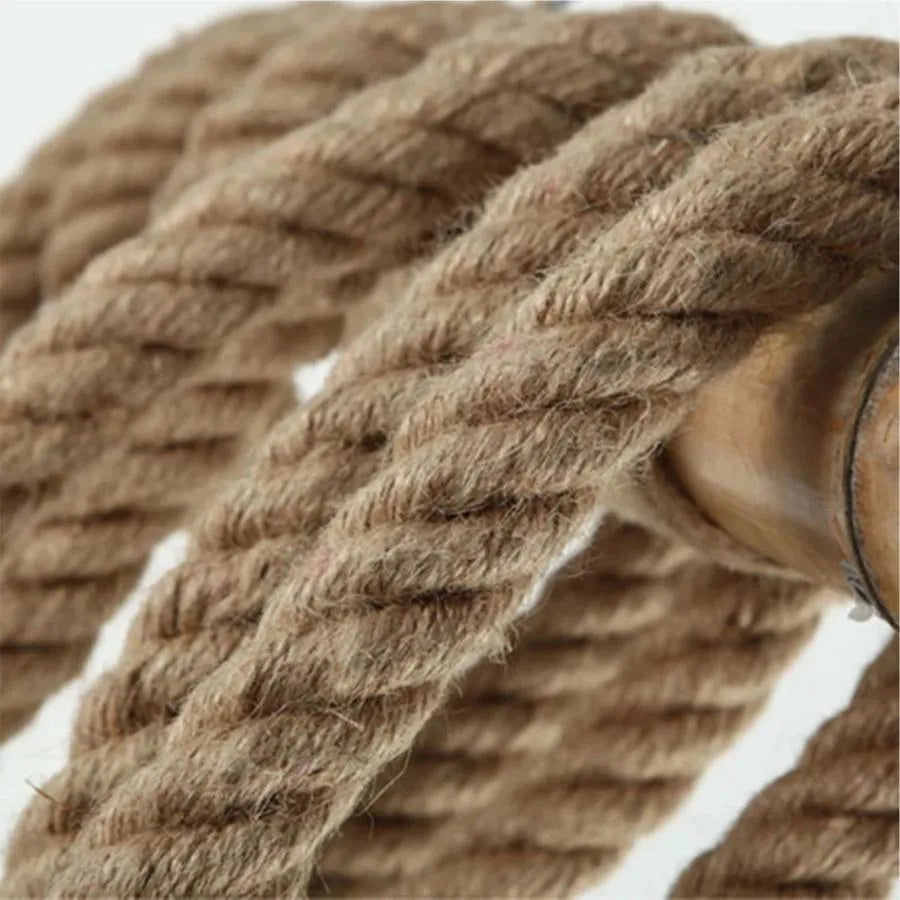 Bamboo Pendant 2x E27 Bamboo and Brown Rope
