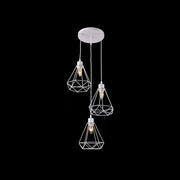 Diamond Shape Chandelier, STRUKTUR, 3xE27, White, Metal