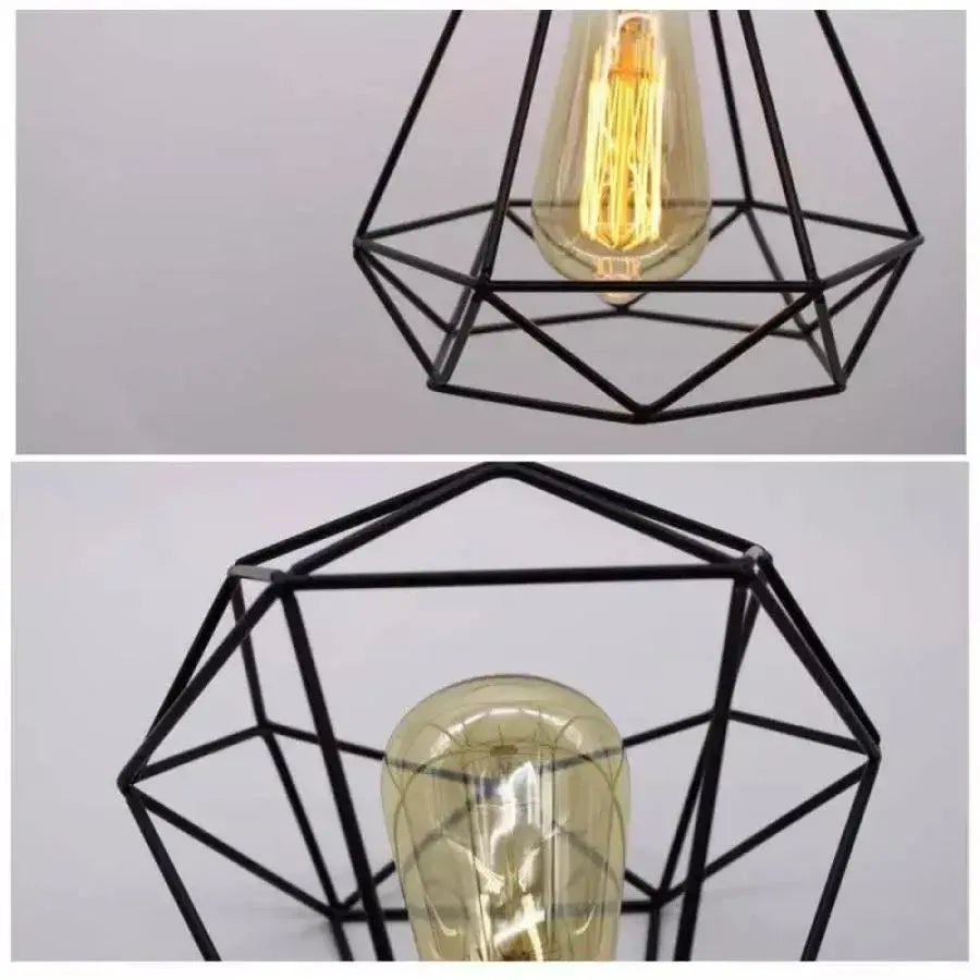 Diamond Shape Chandelier, STRUKTUR, 3xE27, Black, Metal