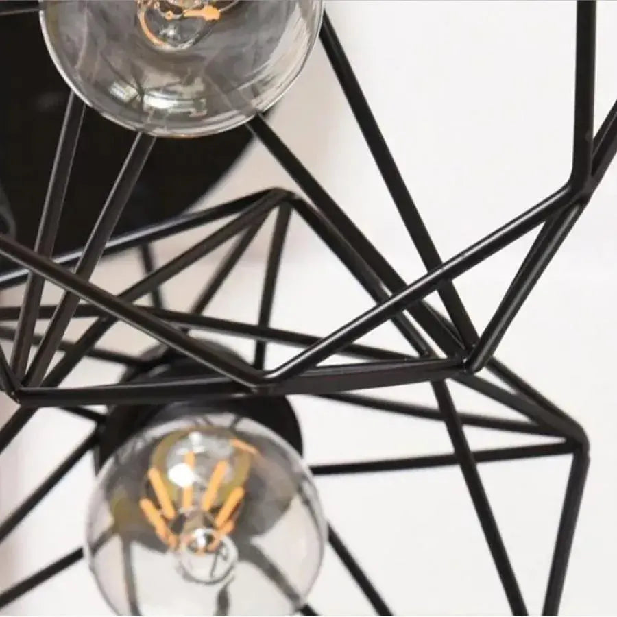 Diamond Shape Chandelier, STRUKTUR, 3xE27, Black, Metal