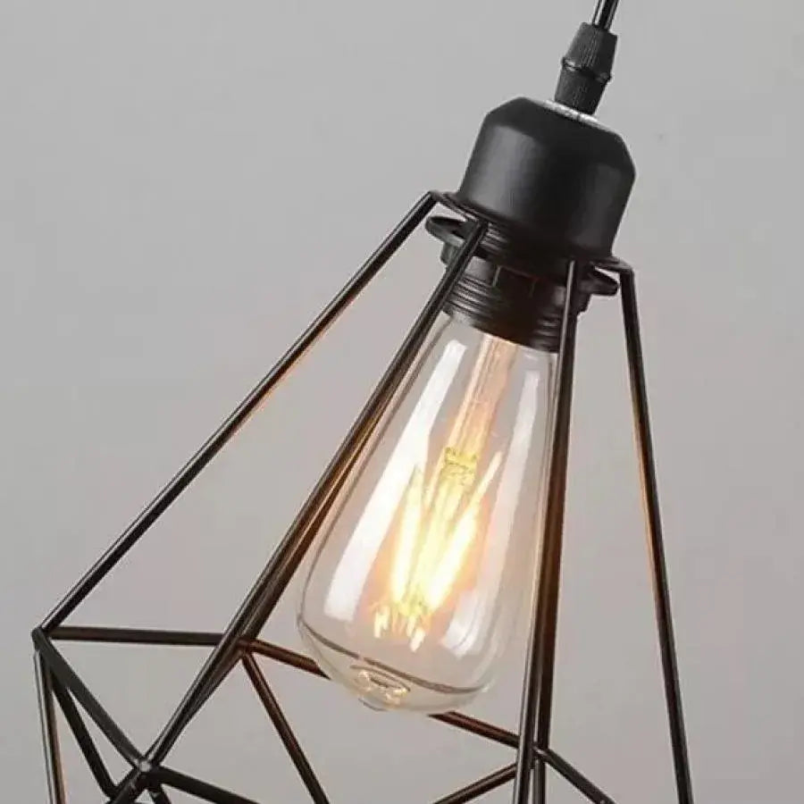 Diamond Shape Chandelier, STRUKTUR, 3xE27, Black, Metal