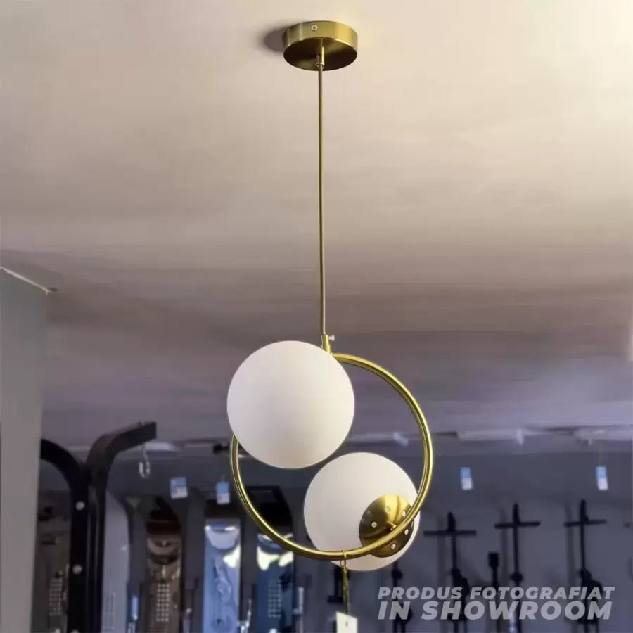 LOFT Atelier Chandelier, 2x E27, White Gold, Metal, Adjustable Height