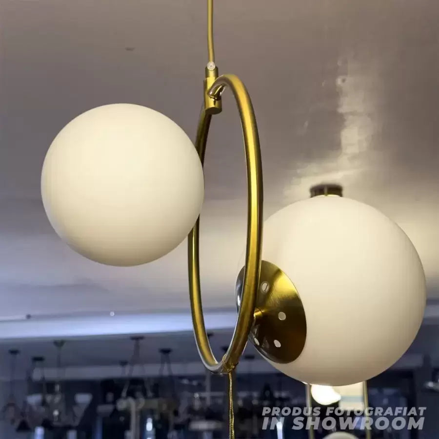 LOFT Atelier Chandelier, 2x E27, White Gold, Metal, Adjustable Height