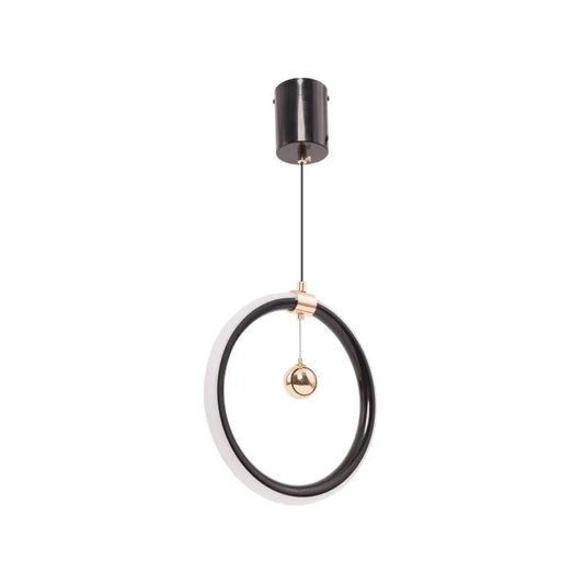 HAL 24W LED pendant, Cold/Warm/Neutral light, Glossy Black Gold, Adjustable Height