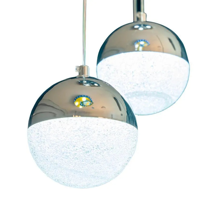 Hanging LED chandelier with remote control JEREMIAS 63W, 6 Elements, Cold/Warm/Neutral light, Dimmable, Silver, Height Adjustable