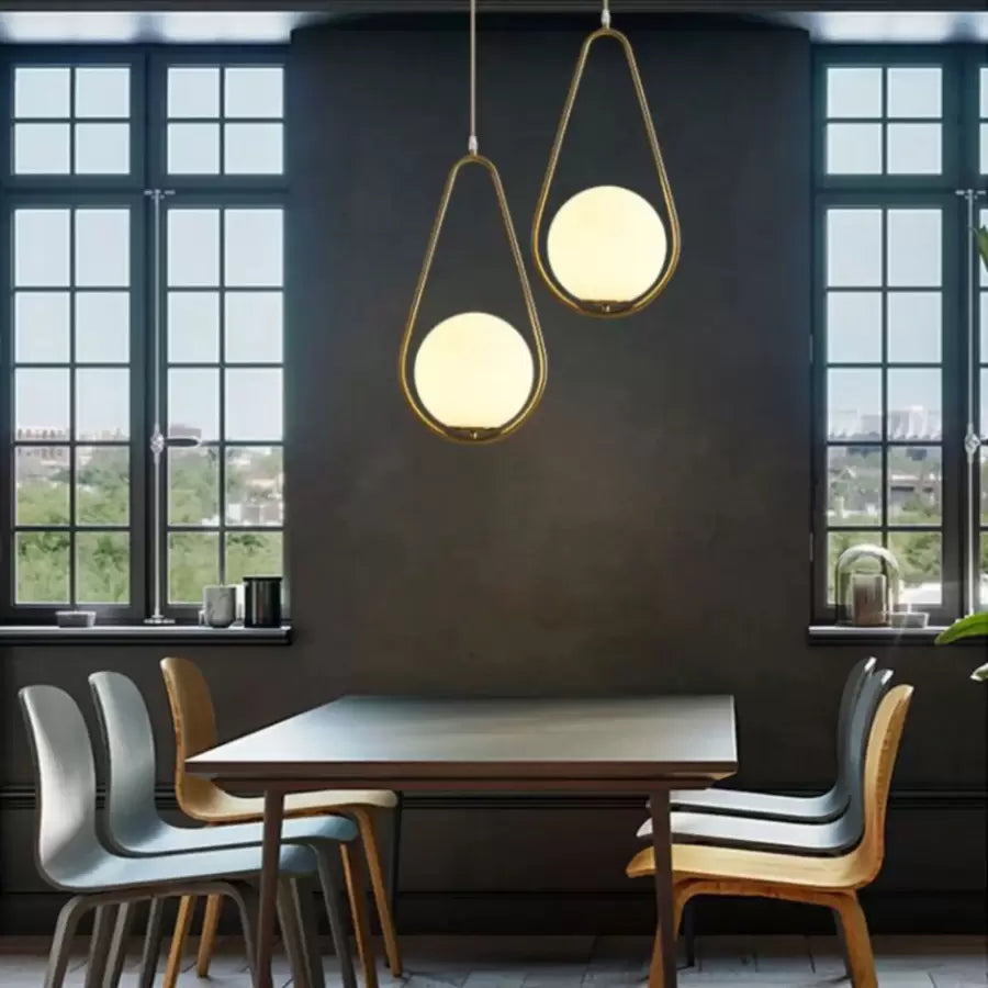 LOFT Haven Chandelier, 1x E27, White Gold, Metal, Adjustable Height