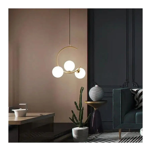 LOFT Atrium Chandelier, 3x E27, White Gold, Metal, Adjustable Height