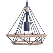 Milano Pendant, 1*E27, Black, Metal and Rope
