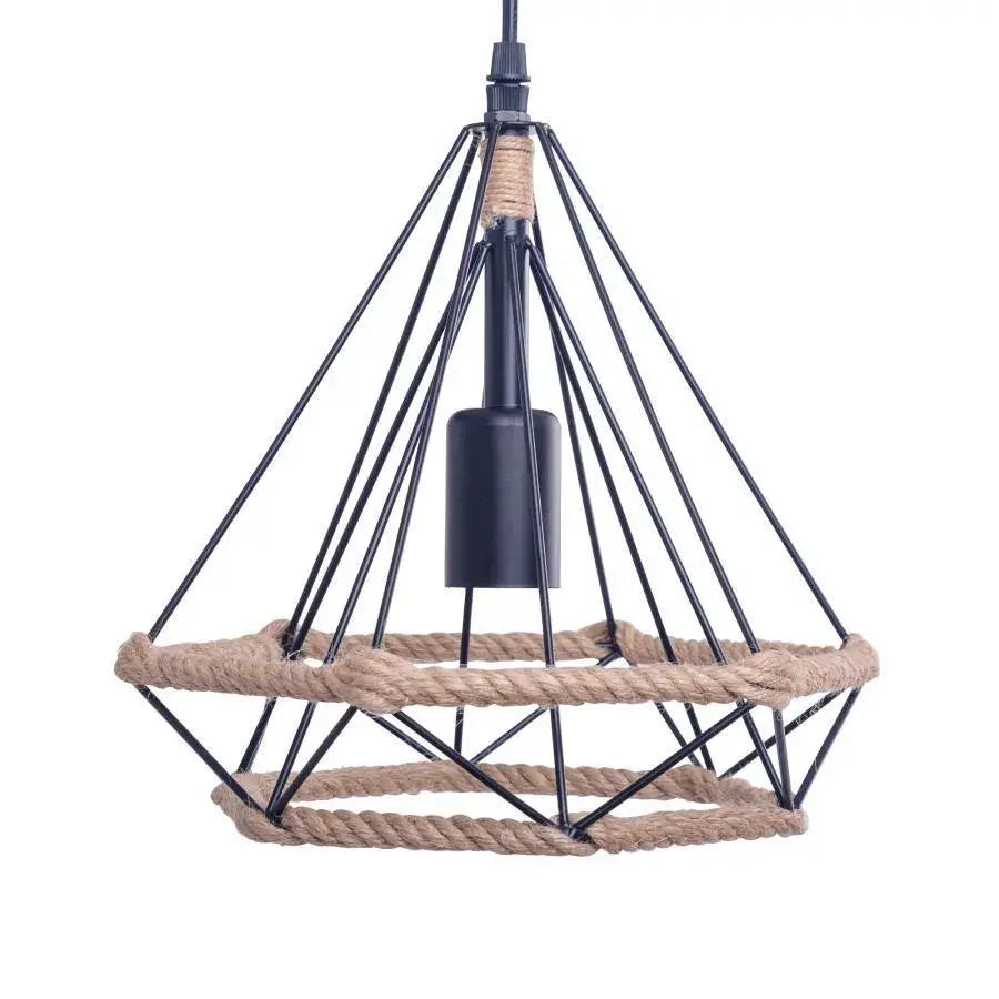 Milano Pendant, 1*E27, Black, Metal and Rope