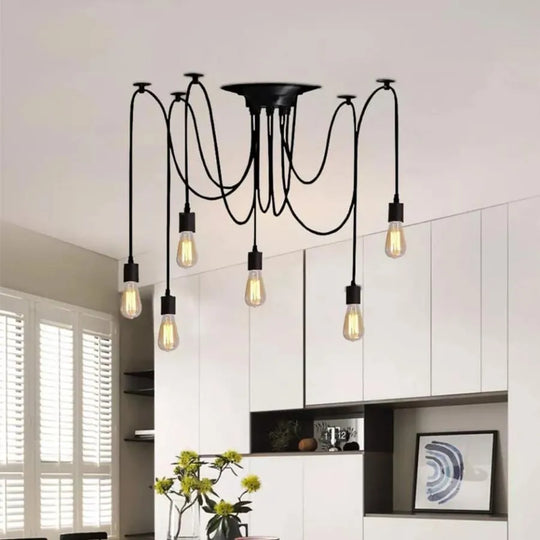 Spider Pendant 6XE27, Black, Metal Classic Chandeliers Default Title Alessandro Design