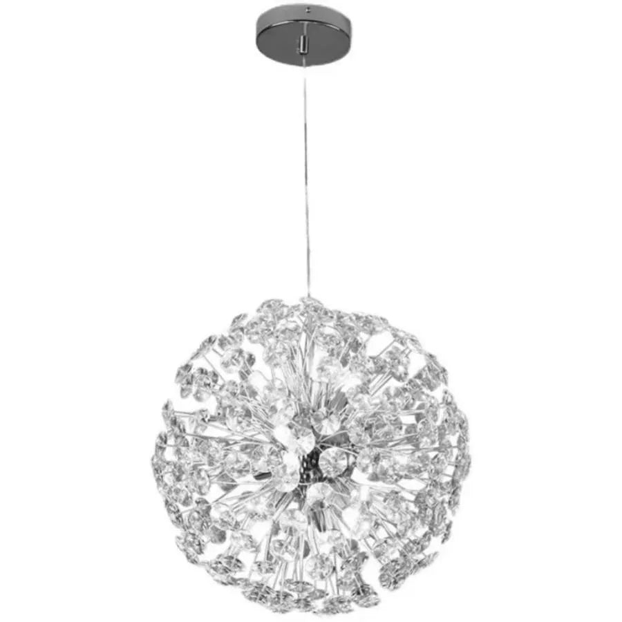 MINUET Crystal Chandelier 8x G9, Diameter 40cm, Shiny Chrome, Adjustable Height