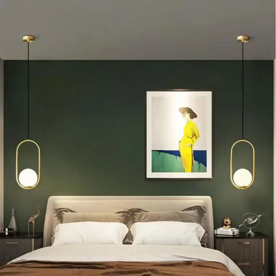 LOFT Gallery Modern Chandelier, 1x E27, White Gold, Metal, Adjustable Height