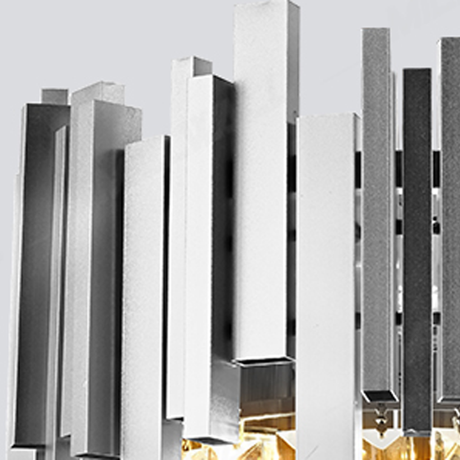 BLOIS Petito Crystal Chandelier 3xE14, Diameter 30cm, Silver, Adjustable Height