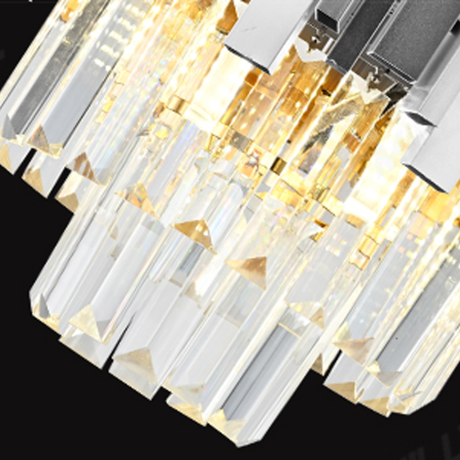 BLOIS Petito Crystal Chandelier 3xE14, Diameter 30cm, Silver, Adjustable Height