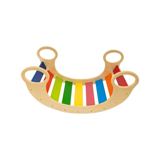 Rainbow Rocker Board for Kids, 11 Pieces, Wood