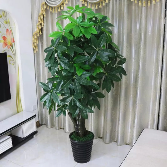 Artificial Lucky Tree Plant (Pachira Aquatica), without Pot, 150cm Green