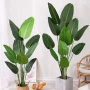 Artificial Bird of Paradise Plant (Strelitzia Nicolai), 11 Leaves, without Pot, 160cm Green