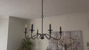 AVANT Metallic Chandelier, Pendant type with arms, Round, 6xE14, Black