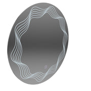 LED Round Mirror 60cm, Flusso Touch, Demister System, Dimmable