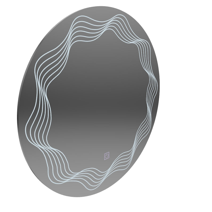 LED Round Mirror 60cm, Flusso Touch, Demister System, Dimmable