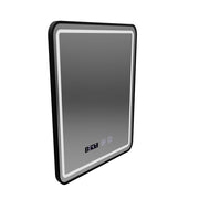 Karl Touch LED Mirror with Defog System, Clock and Temperature 50x70 cm Brushed Black Frame
