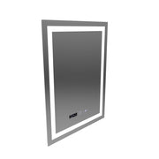 Rectangular LED mirror, 60x80cm, Verite MotionGlow Marcello, Demister System, Clock & Thermometer, Dimmable