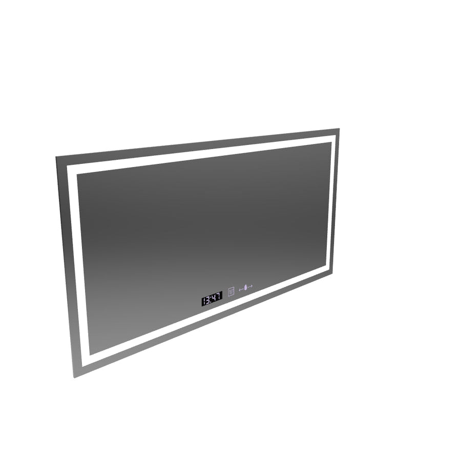 Rectangular LED mirror, 120x60cm, Verite MotionGlow Marcello, Demister System, Clock & Thermometer, Dimmable