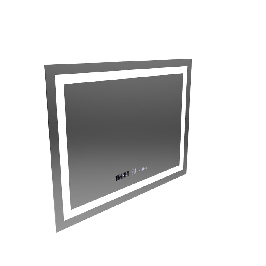 Rectangular LED mirror, 80x60cm, Verite MotionGlow Marcello, Demister System, Clock & Thermometer, Dimmable