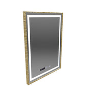 Mirror LED rectangular 60x80cm Verite Royale Gold Motionglow Marcello Dimable Clock Defrosting System