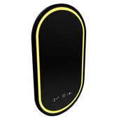 Oval LED Mirror 50x80cm Alessia MotionGlow Marcello Dimable Clock Defrosting System
