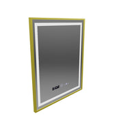 Mirror LED rectangular 75x90cm Verite Royale Gold Motionglow Marcello Dimable Clock Defrosting System