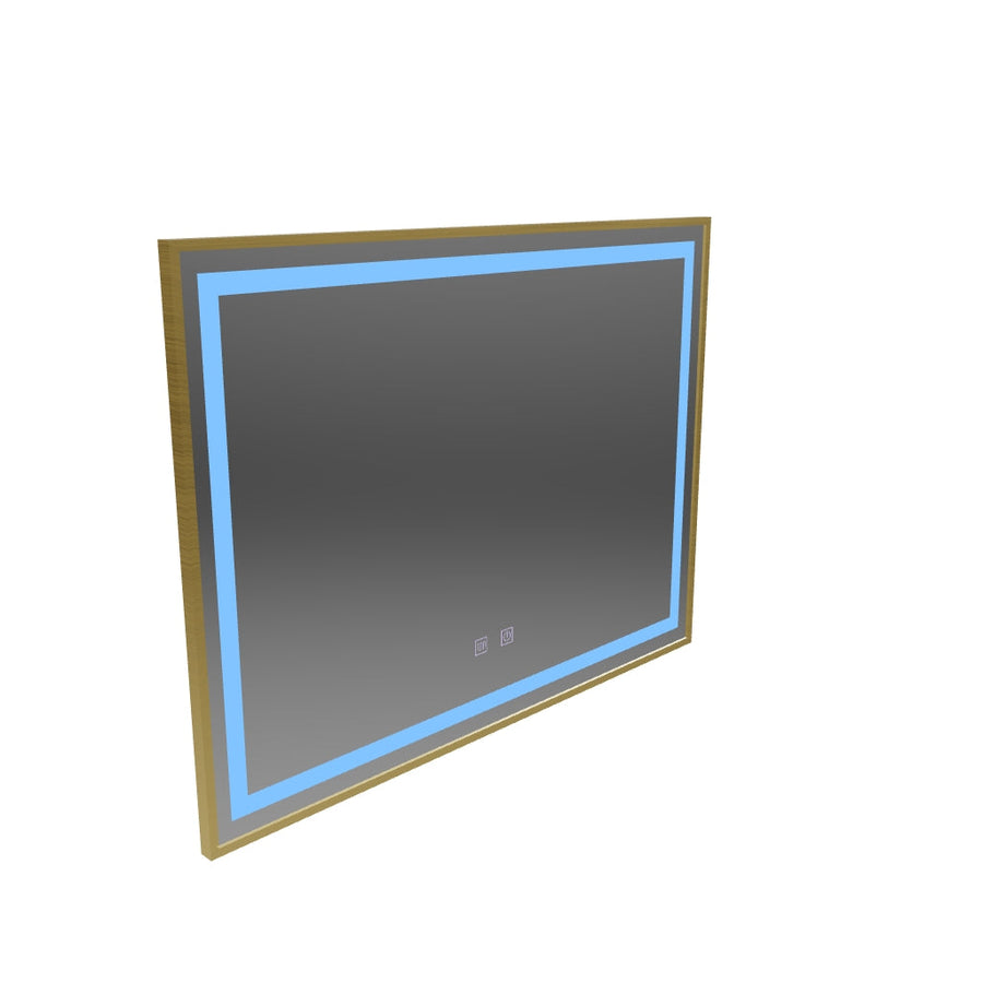 Kariri Touch LED Mirror, 80x60 cm, Defog function, Gold Rose Brushed Frame