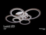 LED chandelier with remote control BETTY 82W, 6 Circles, Cold/Warm/Neutral light, Dimmable, White