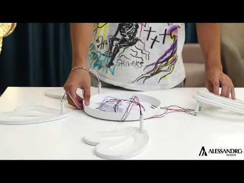 LED chandelier with remote control BLOSSOM 69W, 5 Petals, Cold/Warm/Neutral light, Dimmable, White