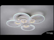 LED chandelier with remote control KADE 72W, 4 Circles, Cold/Warm/Neutral light, Dimmable, White