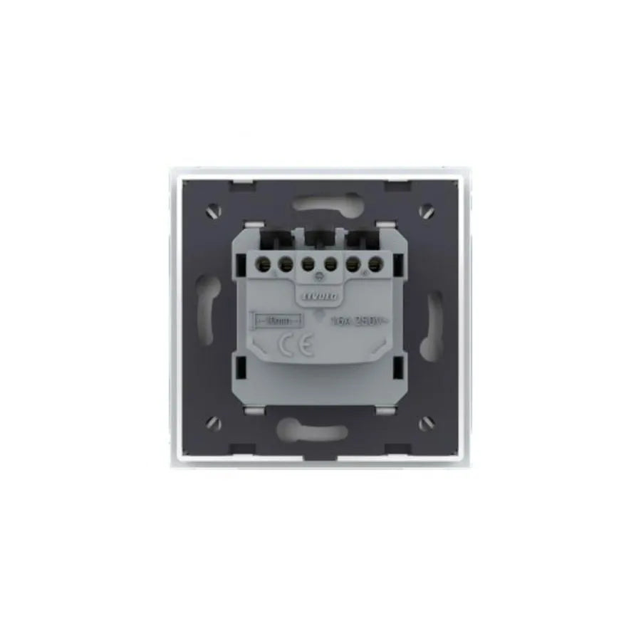 Simple Schuko socket, screwless terminals, with glass frame, Gold, Livolo