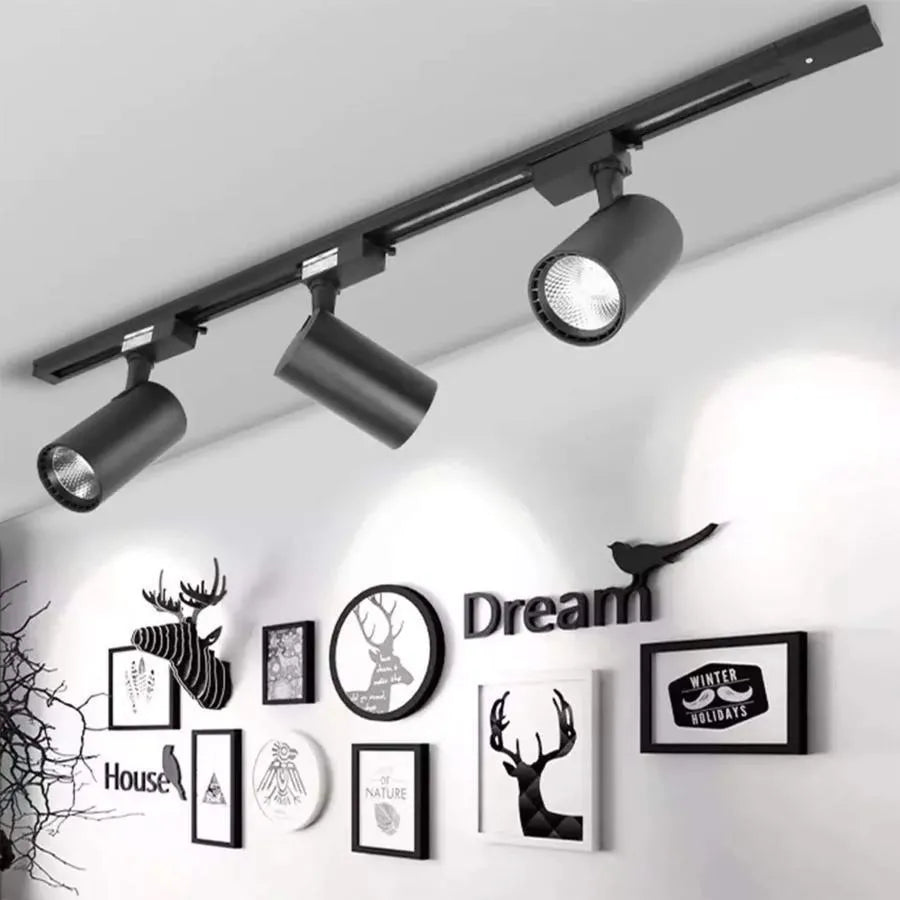 Magnetic LED Spotlight, Rotating, 12W, Neutral Light, Black