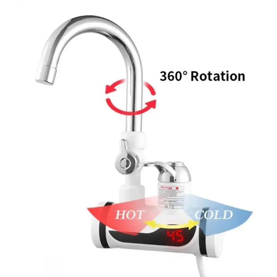 Instant Electric Hot Water Faucet, LCD Display, White, LZ010LY