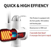 Instant Electric Hot Water Faucet, LCD Display, White, LZ010LY