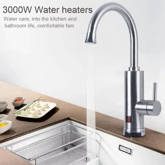 Instant Electric Hot Water Faucet, LCD Display, Chrome, LZ701SS